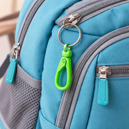 Wukusy super strong mini plastic carabiner keychain in assorted colors, compact and durable for keys or small accessories.