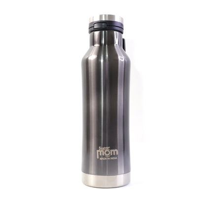 Wukusy Supermom 500ml stainless steel insulated hydro water bottle with vacuum flask, featuring a sleek design and secure lid.