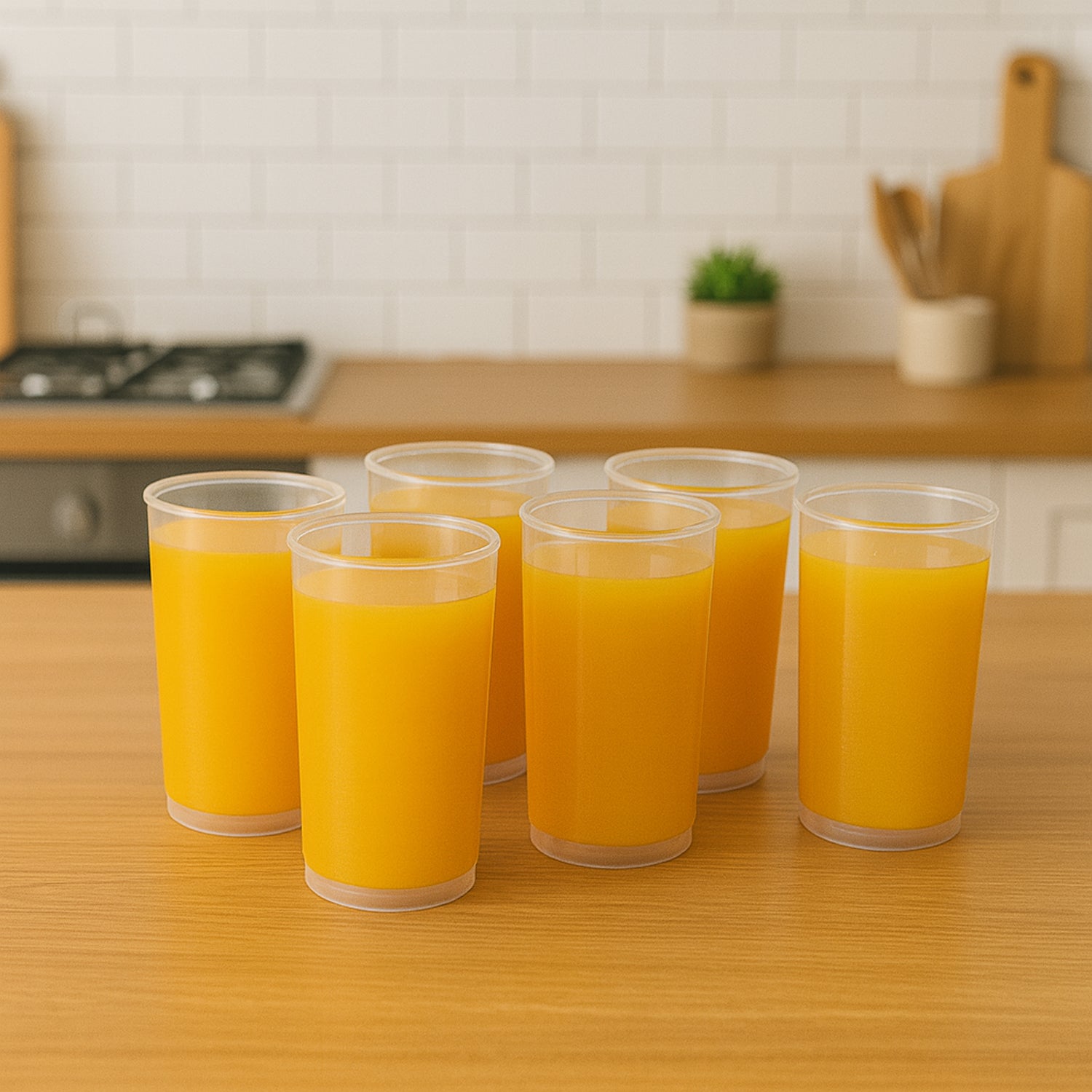 Set of six Wukusy Supermom Martini clear glassware with sleek, modern design for stylish cocktails and drinks.