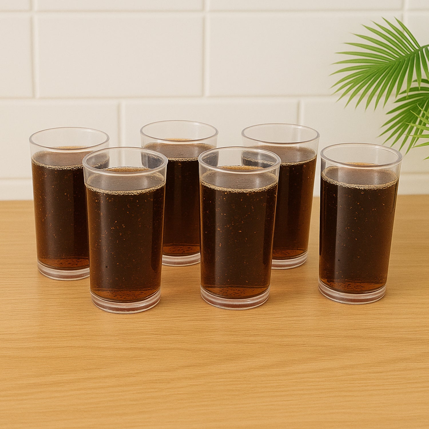 Set of six Wukusy Supermom Martini clear glassware, elegant and modern for stylish drinks and entertaining.