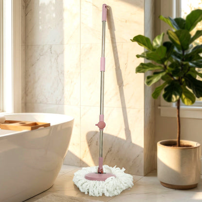 Wukusy Supermom Turbo Spin Mop Pipe Set, 130 cm, with mop handle and spinning bucket for efficient cleaning.