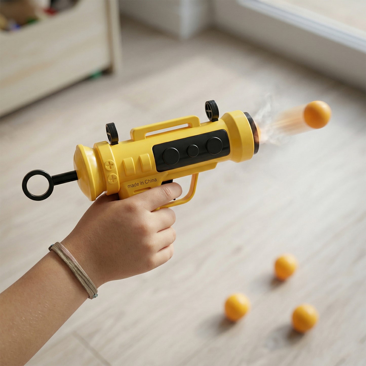 Wukusy Target Titan Ball Shooter Toy Gun set with colorful toy gun and foam balls for outdoor play and target practice