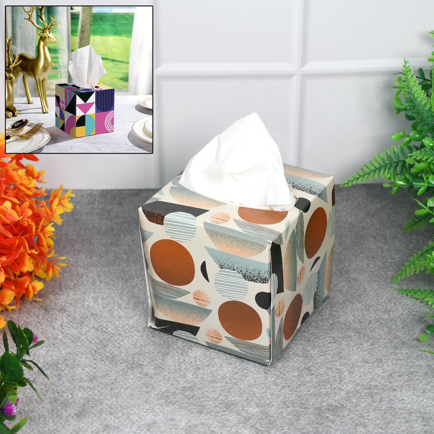 Wukusy tissue cube box holder for home or office, stylish and practical tissue dispenser with 50 tissue cubes in a set.