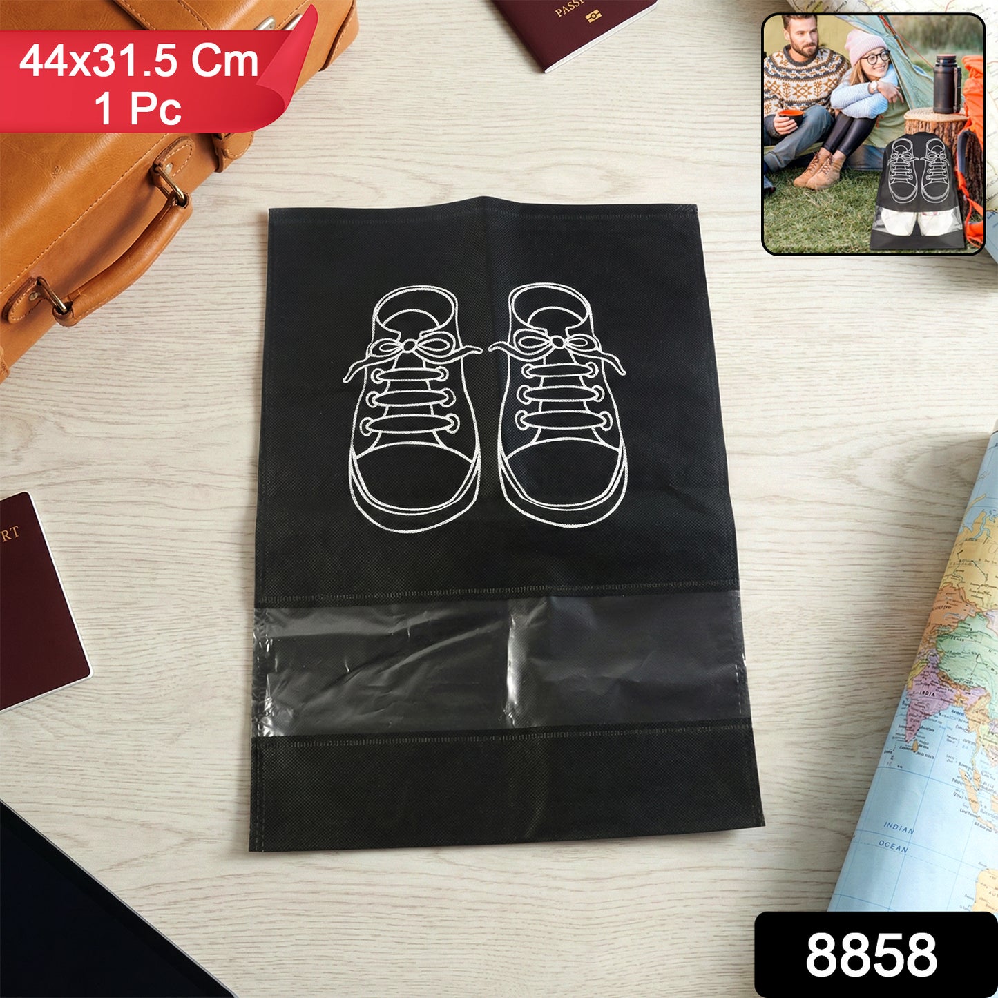 Wukusy travel portable shoe storage bag, compact and lightweight for organizing shoes during trips.