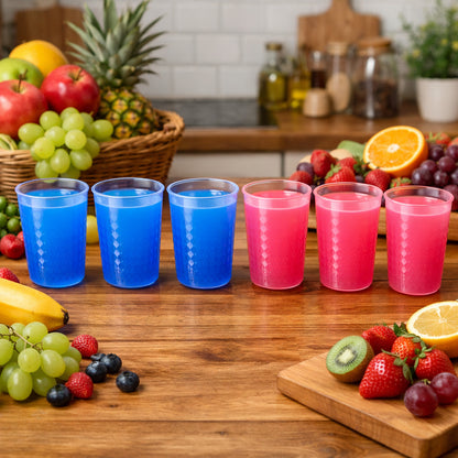 Set of 6 unbreakable plastic drinking glasses by Wukusy, each 200ml, clear and durable for everyday use.