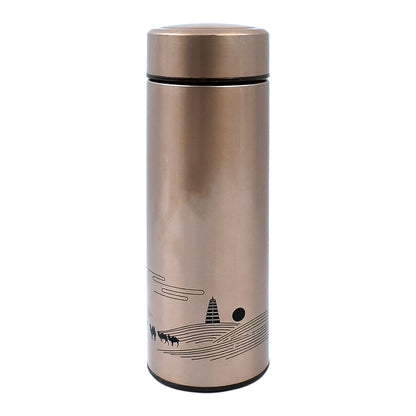 Wukusy stainless steel vacuum bottle with double wall insulation, 350ml water mug showing sleek design and secure lid.