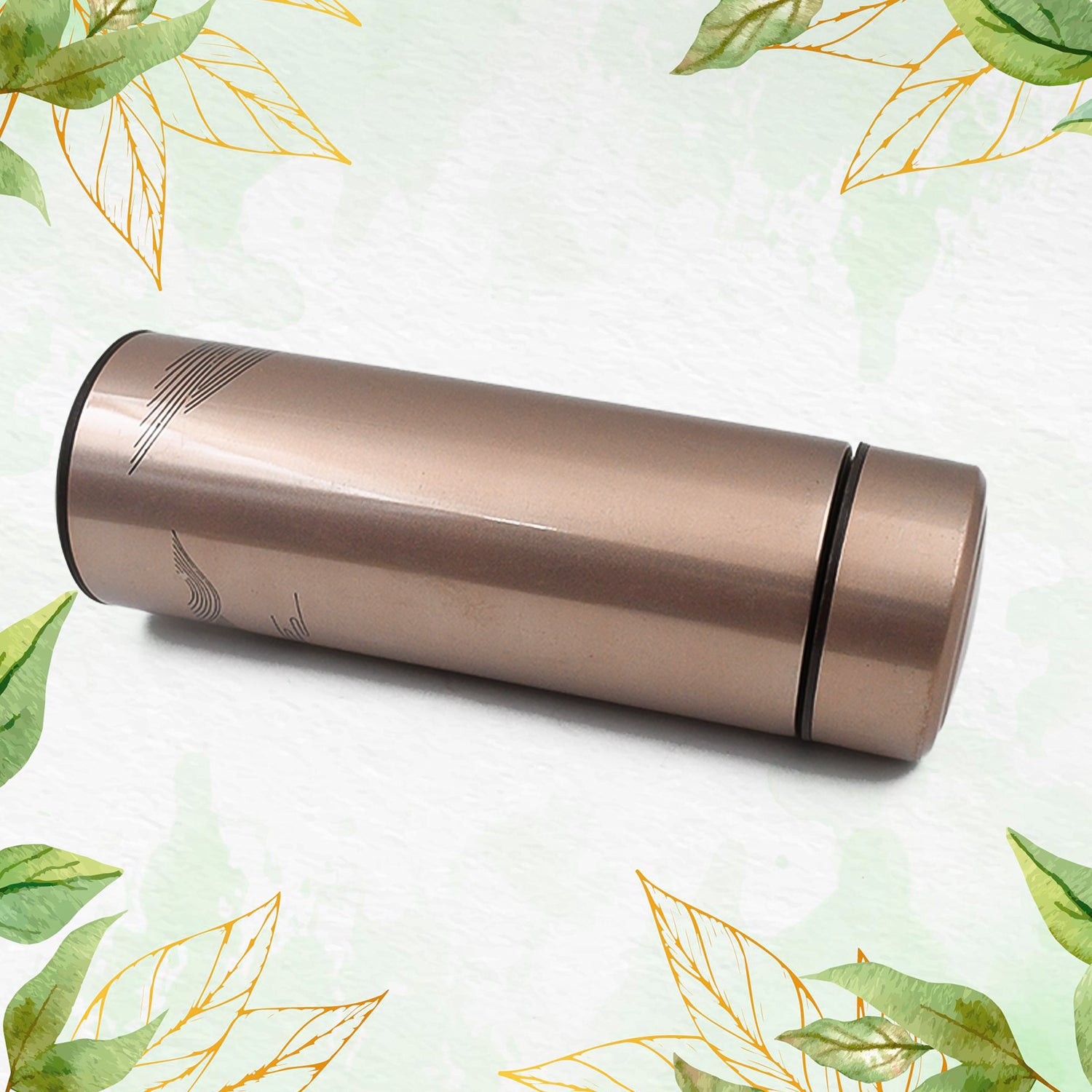 Wukusy double wall stainless steel vacuum water bottle, 350ml, with a sleek design and secure lid for hot or cold beverages.