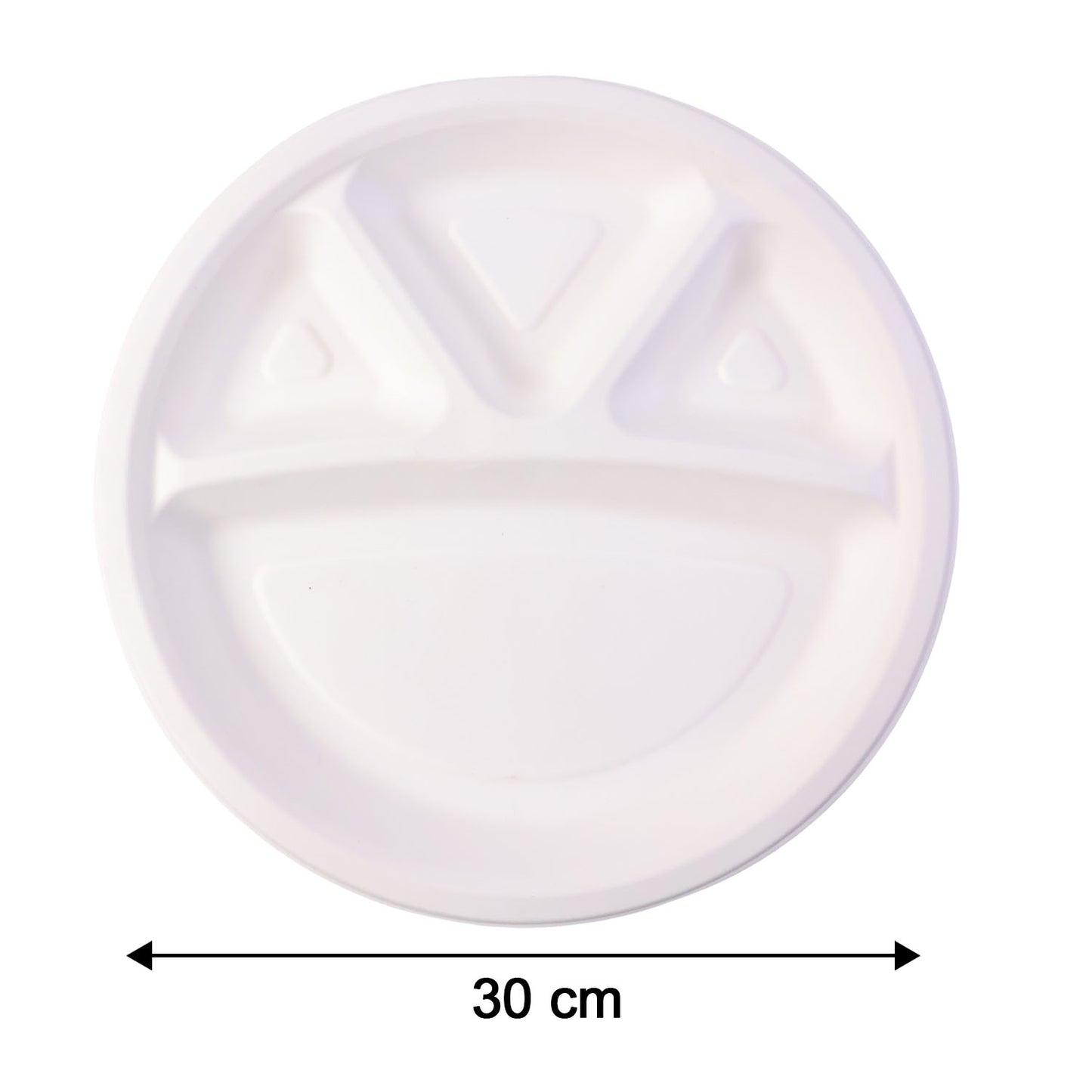 Wukusy Vegnar 4-compartment disposable food serving plate set with 10 plates, ideal for catering and parties