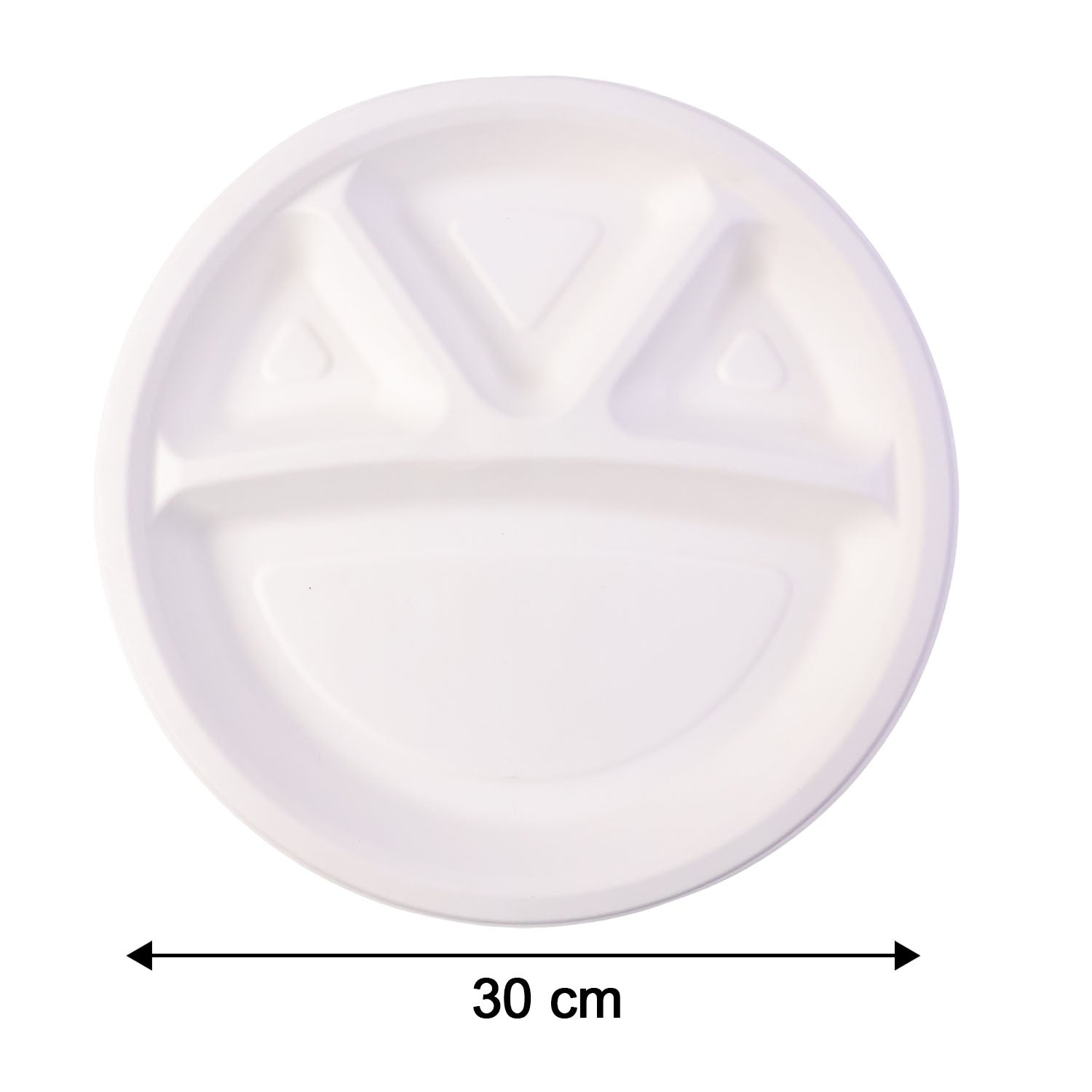Wukusy Vegnar 4-compartment disposable food serving plate set with 10 plates, ideal for catering and parties