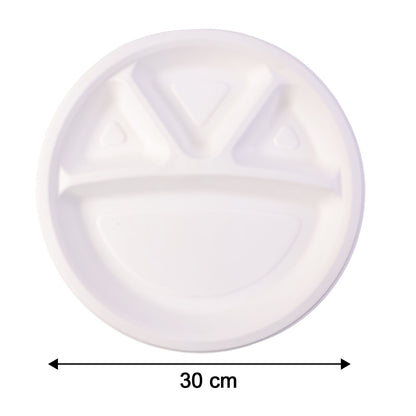 Wukusy Vegnar 4-compartment disposable food serving plate set with 10 plates, ideal for catering and parties