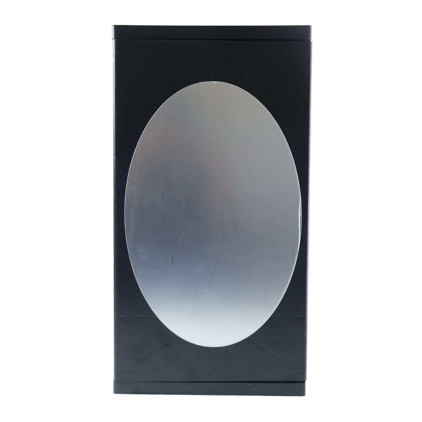 Wall-mounted black rotating storage cabinet organizer by Wukusy, measuring 22x42 cm, ideal for kitchen or bathroom organization.