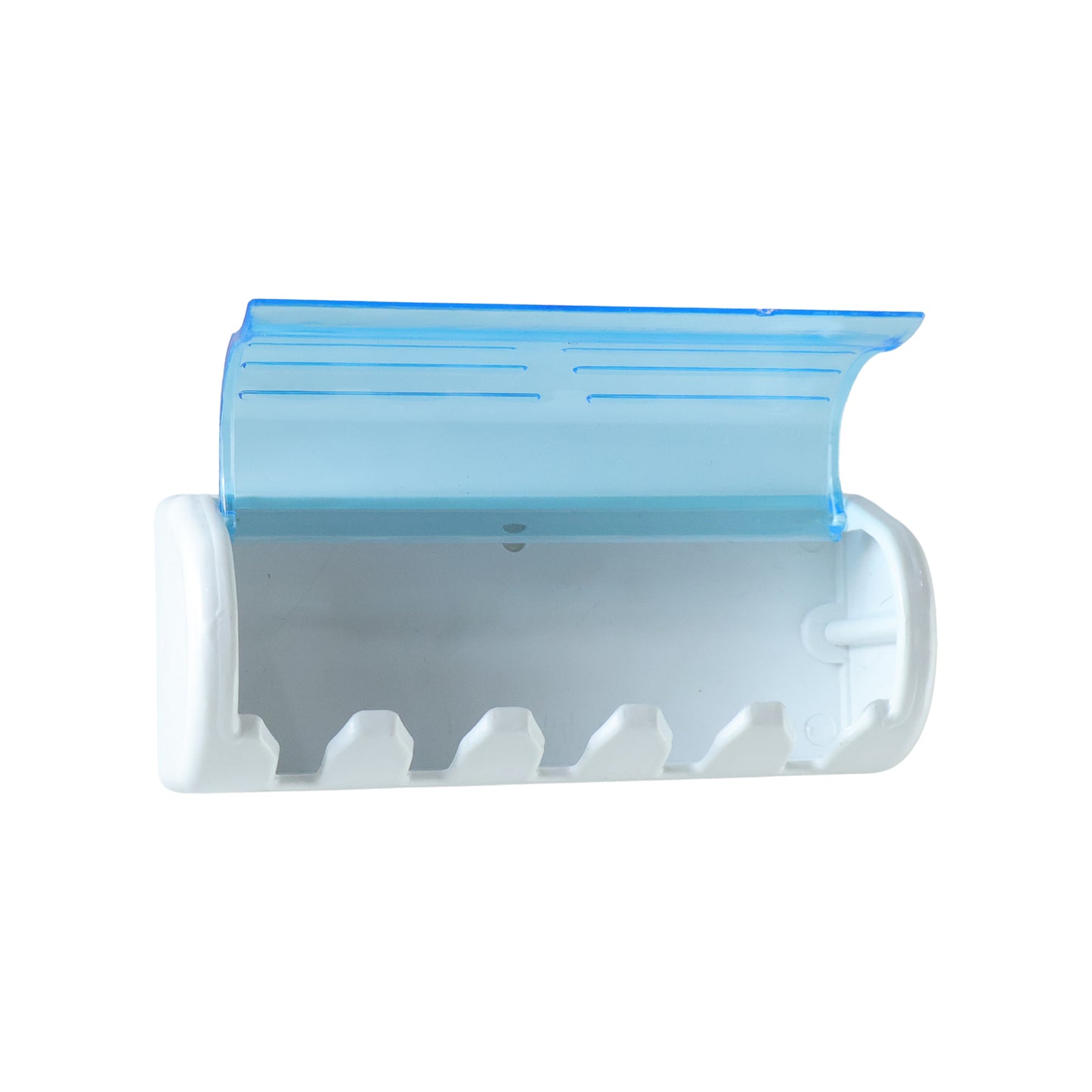Wall mounted toothbrush holder with protective cover by Wukusy, single unit, durable plastic design for bathroom organization.