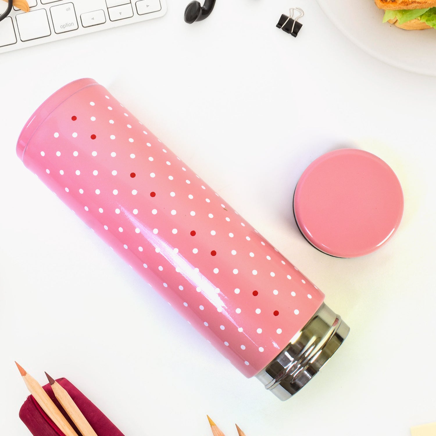 Insulated stainless steel water bottle for kids by Wukusy, 300ml, portable and durable for daily hydration.