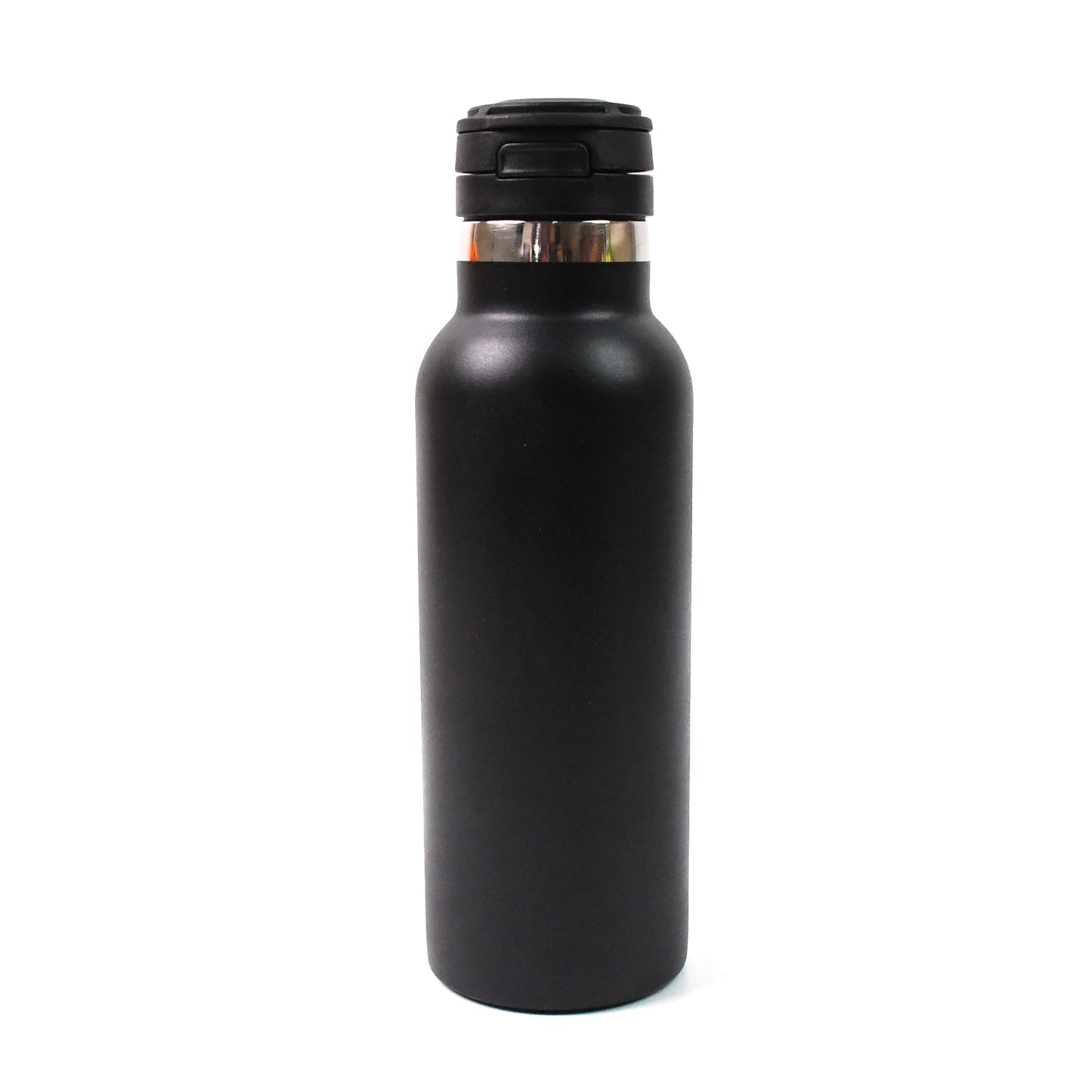 Insulated stainless steel water bottle for kids by Wukusy, 650ml capacity, featuring a colorful design and secure lid.
