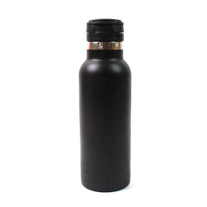 Insulated stainless steel water bottle for kids by Wukusy, 650ml capacity, featuring a colorful design and secure lid.