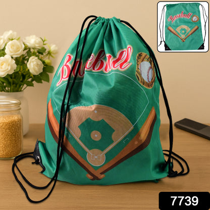 Water-resistant nylon drawstring backpack bag by Wukusy, showing its durable material and adjustable drawstring closure.