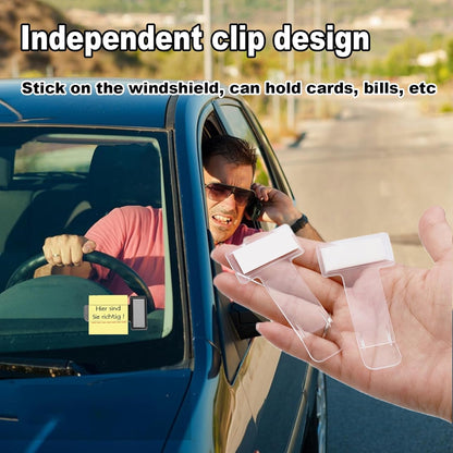 Wukusy transparent windscreen cardholder and Fastag stand set for cars, includes two durable ticket holders for easy access.