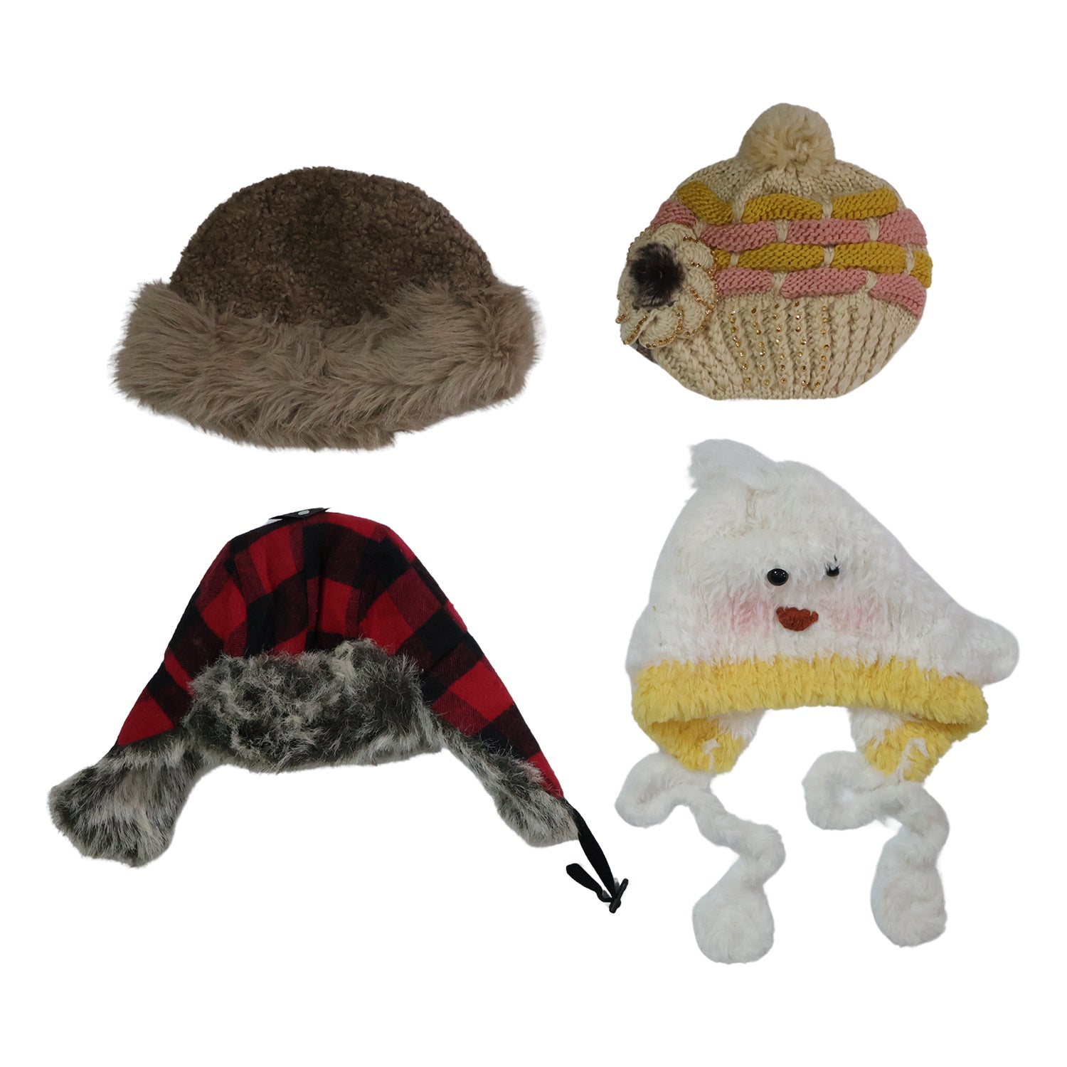 Wukusy winter warm woolen cap and lightweight summer fashion cap, one piece with mixed random design, suitable for different seasons