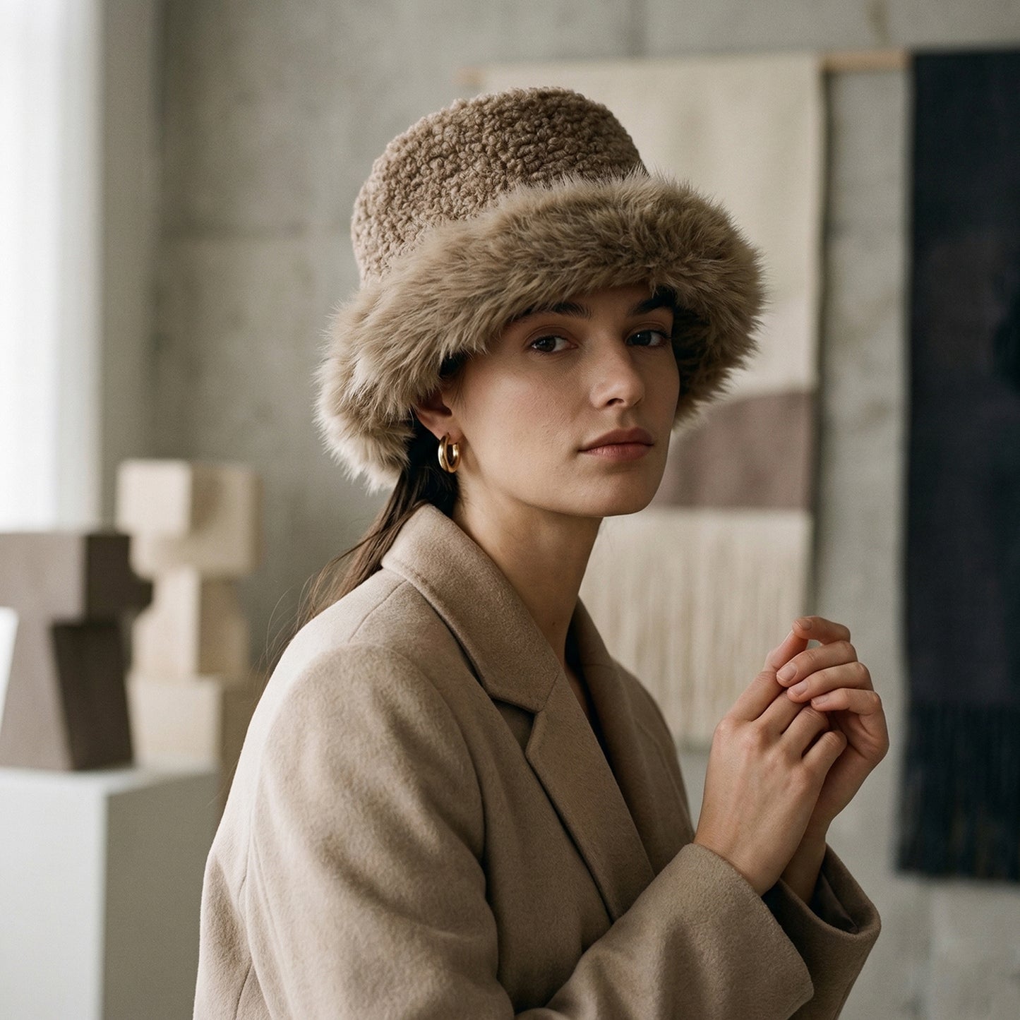 Wukusy woolen winter warm cap and lightweight summer fashion cap in random mix designs, suitable for cold and warm weather.