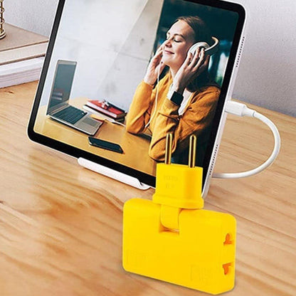 Wireless 3-in-1 foldable wall plug adapter socket converter by Wukusy showing compact design and multiple outlet ports