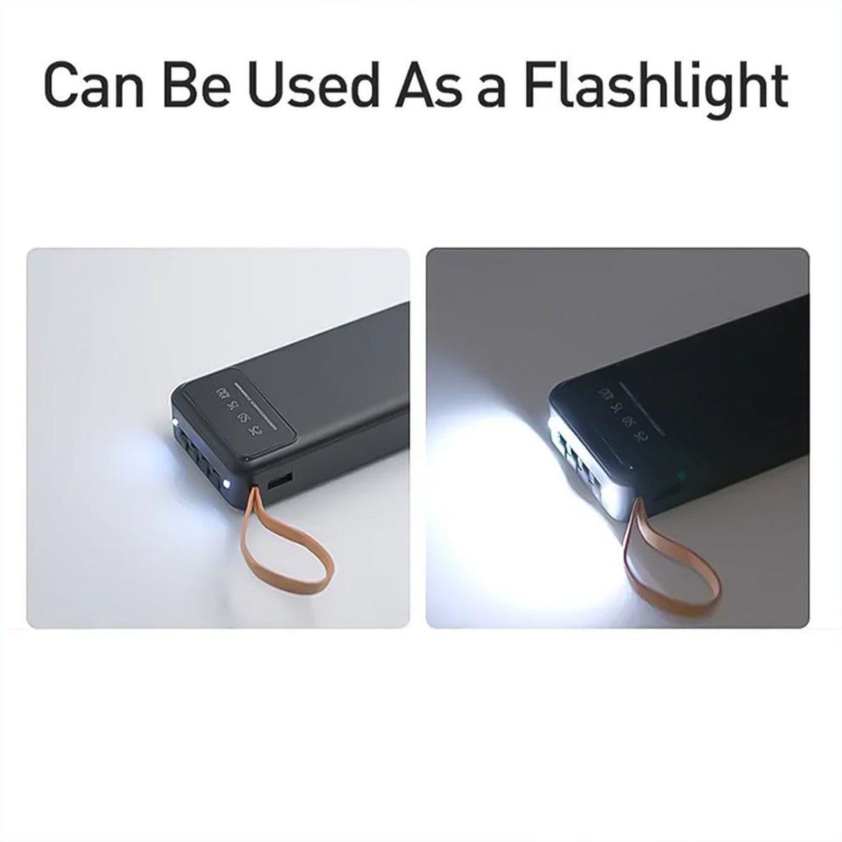 Wukusy 10000mAh fast charging power bank with 4-in-1 USB ports and mobile holder, portable electronics accessory.
