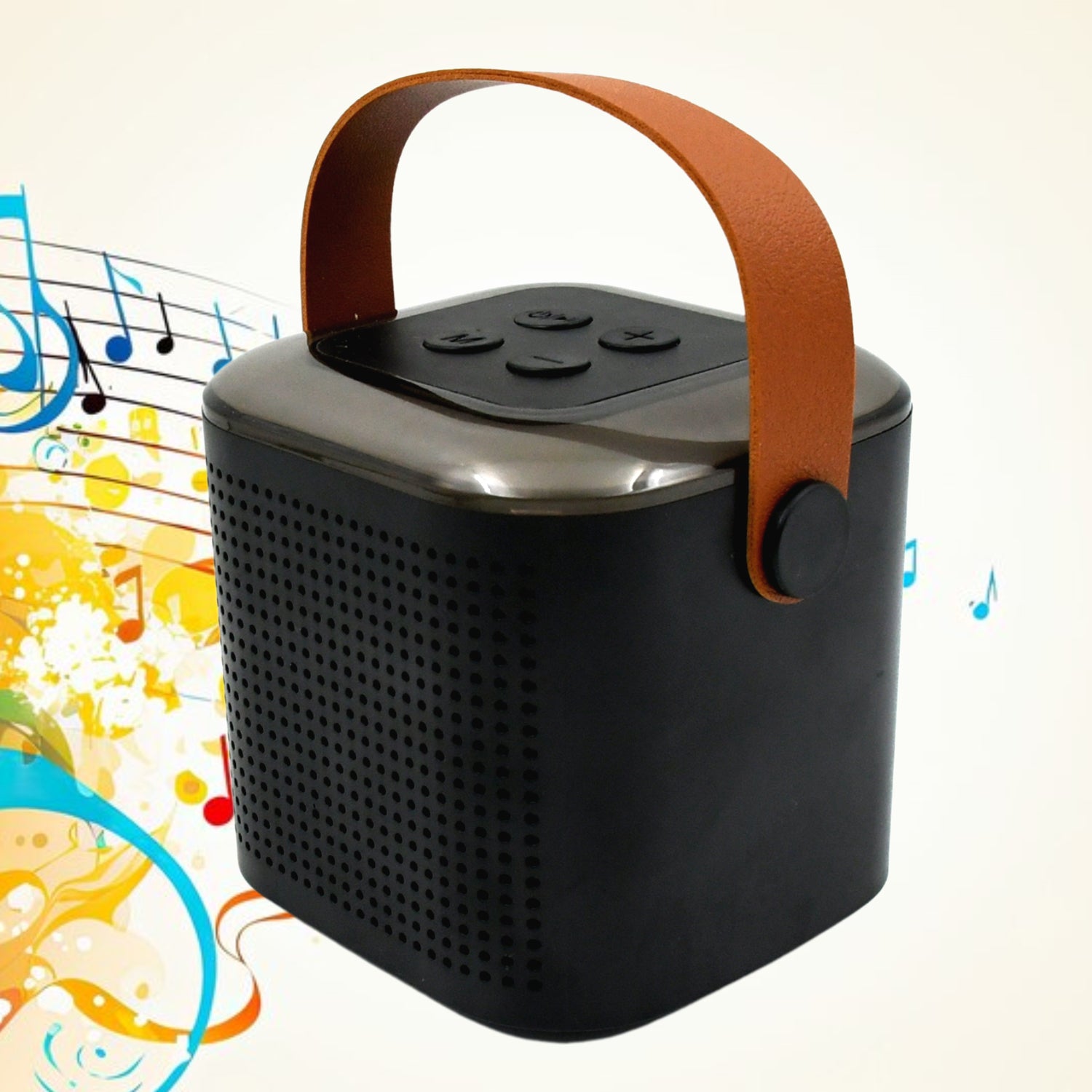 Wukusy wireless speaker microphone set with RGB lights, supports memory card, portable karaoke machine for travel and TV use.