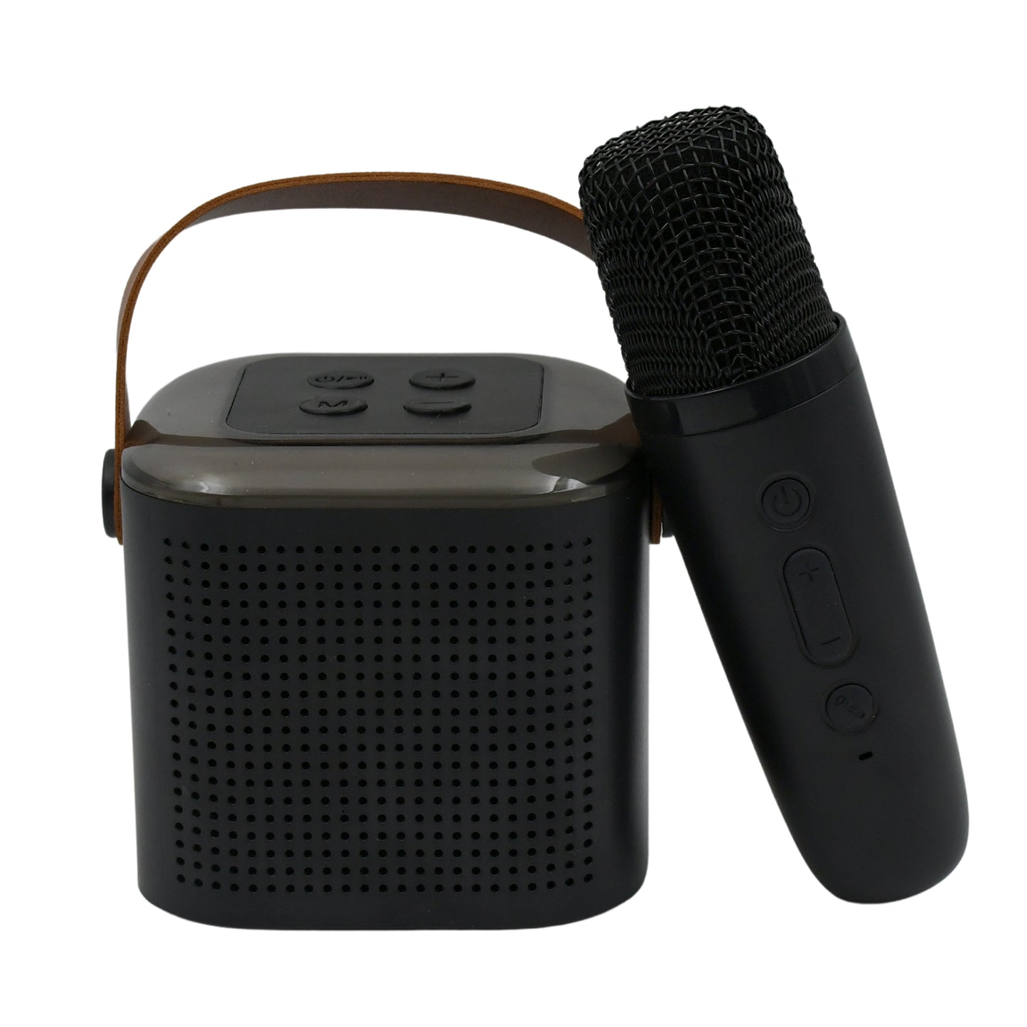 Wukusy wireless speaker microphone set with RGB lights, supports memory card, portable karaoke machine for travel and TV use