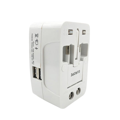 Wukusy all-in-one universal travel AC power adapter with multiple plug types, USB port, and international socket for global travel.