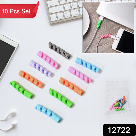 Wukusy spiral charger cable protector and data cable saver for all universal earphone and charging cords, pack of 10.