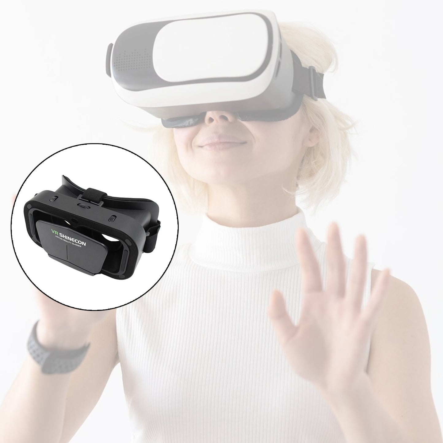 Wukusy 3D VR headset compatible with iPhone and Android, virtual reality goggles for 3D movies, videos, and gaming.