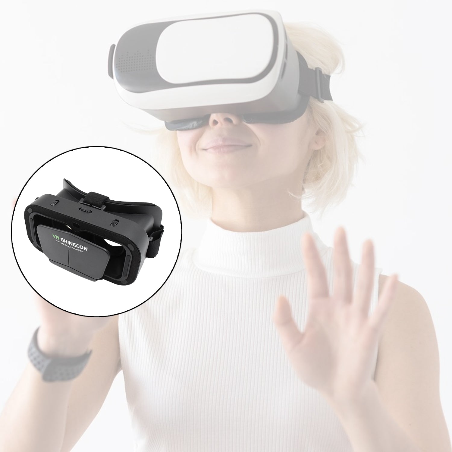 Wukusy 3D VR headset compatible with iPhone and Android, virtual reality goggles for 3D movies, videos, and gaming.