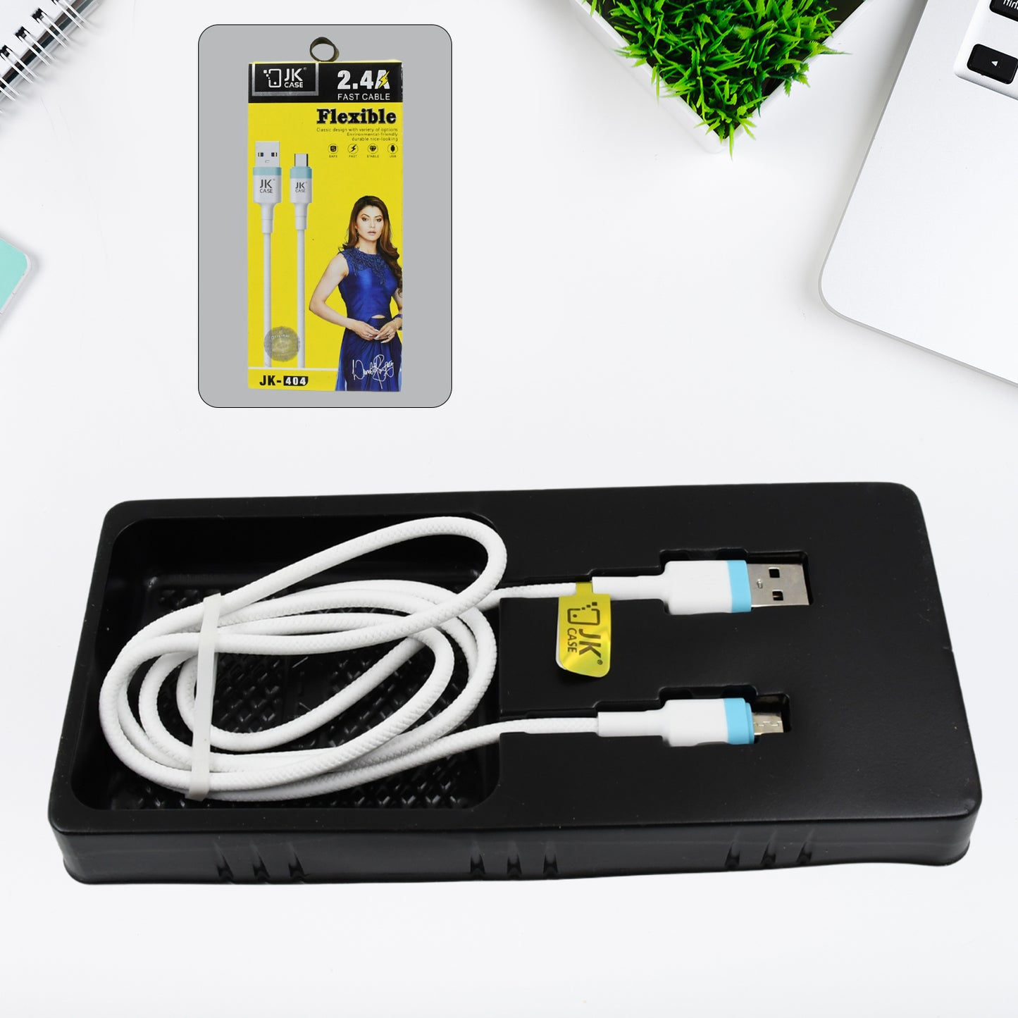Wukusy 2.4A fast charging Android data transfer cable, black USB cable for smartphones and tablets, 1 piece.