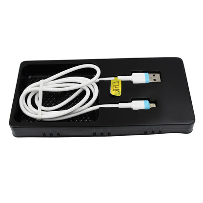 Wukusy 2.4A fast charging Android data transfer cable, black, durable connector, for quick charging and data transfer.
