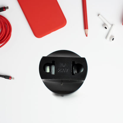 Wukusy 2-pin plug converter adapter for electronics, showing a compact black electrical plug with two metal prongs.