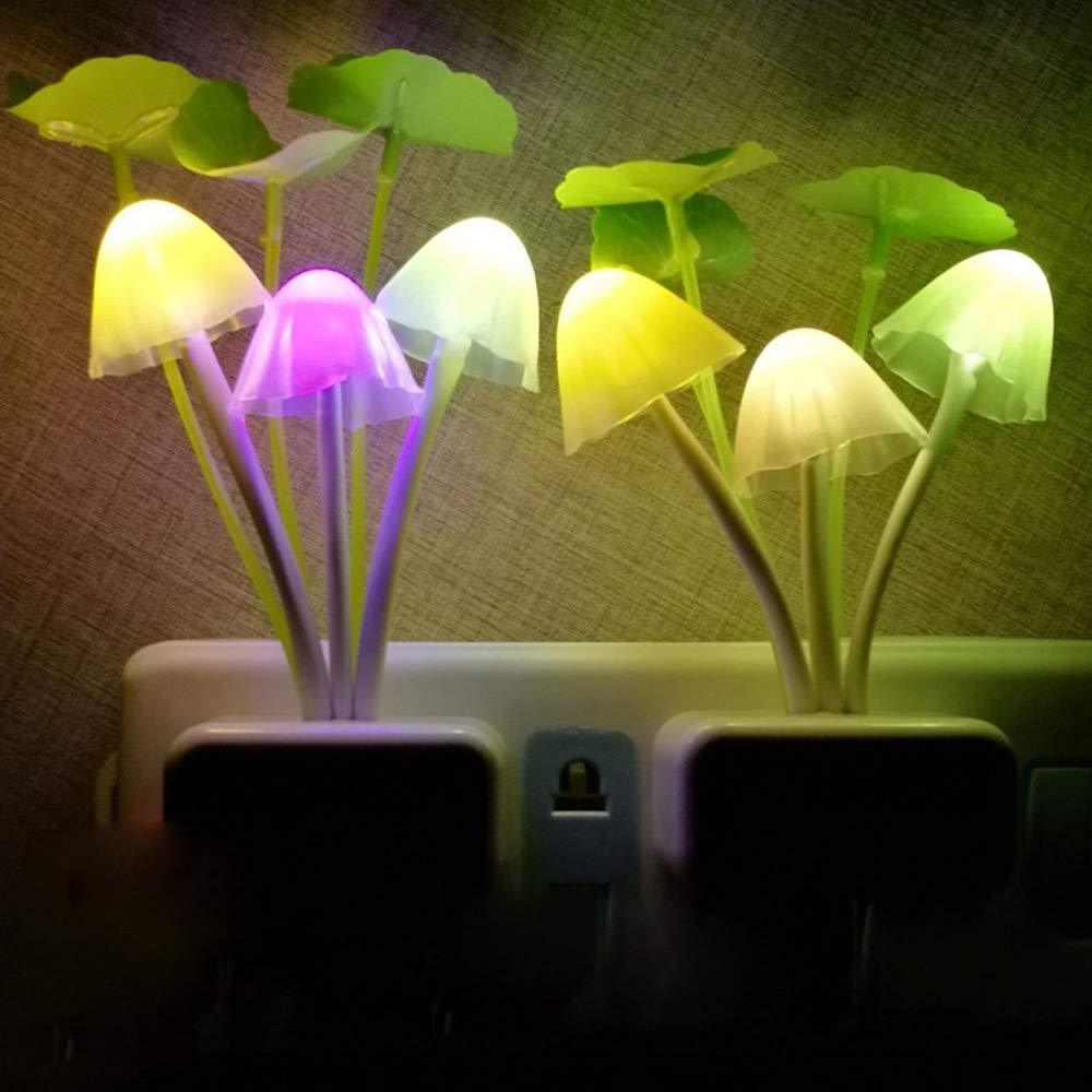 Colorful Wukusy 239 Night Light Mushroom Lamp illuminating with vibrant hues, perfect for cozy home decor.