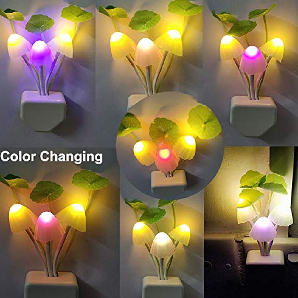 Colorful mushroom night light lamp by Wukusy, electronic decor with vibrant, glowing mushroom design for cozy ambient lighting.