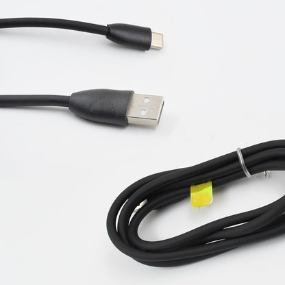 Wukusy 2A Type C USB data and fast charging cable, black, durable design for quick data transfer and charging.