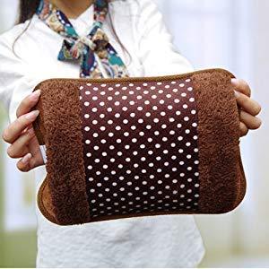 Wukusy Velvet Electric Heating Bag for pain relief, soft velvet cover, compact portable electronic pain relief device.