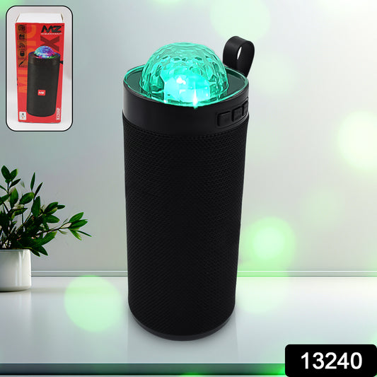 Wukusy 3D Disco Light Sound Bluetooth Speaker showcasing colorful LED lights and sleek electronic design.