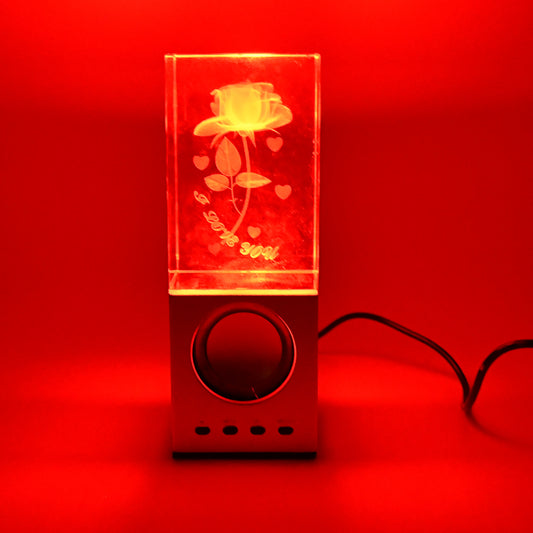 Wukusy 3D mix design LED desk light, B-grade electronics decor with vibrant illuminated patterns on a sleek desk surface.