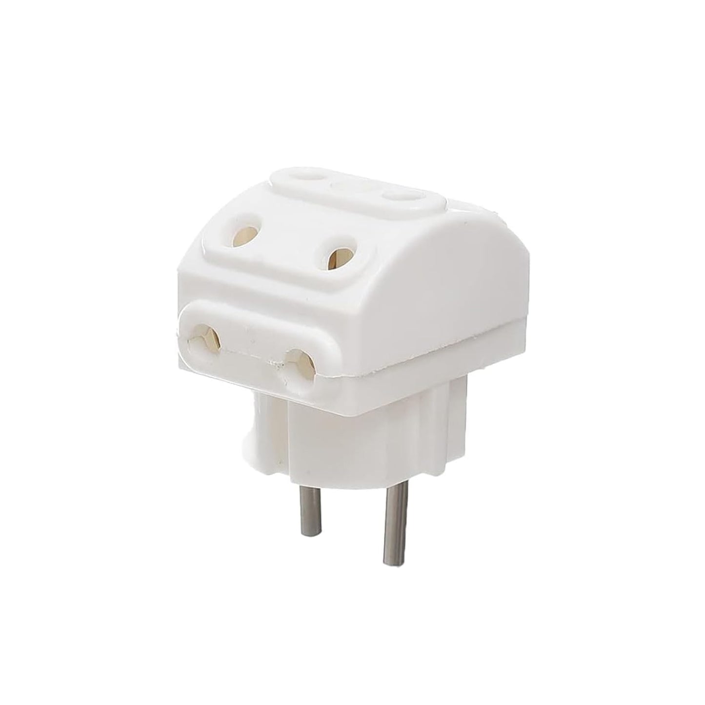 Wukusy 5-way 2-pin multi-plug socket converter showing multiple electrical outlets on a white background.