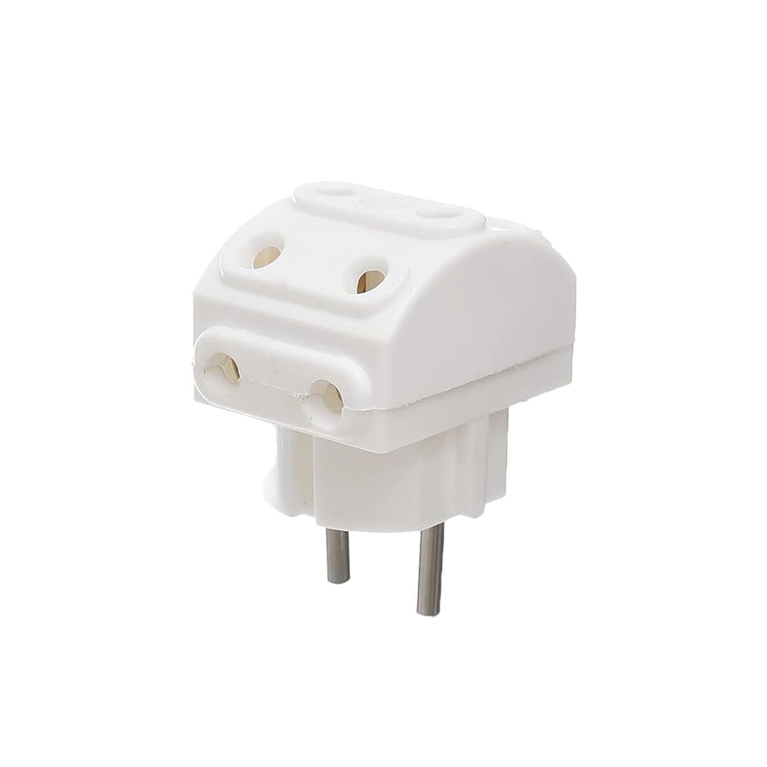 Wukusy 5-way 2-pin multi-plug socket converter showing multiple electrical outlets on a white background.
