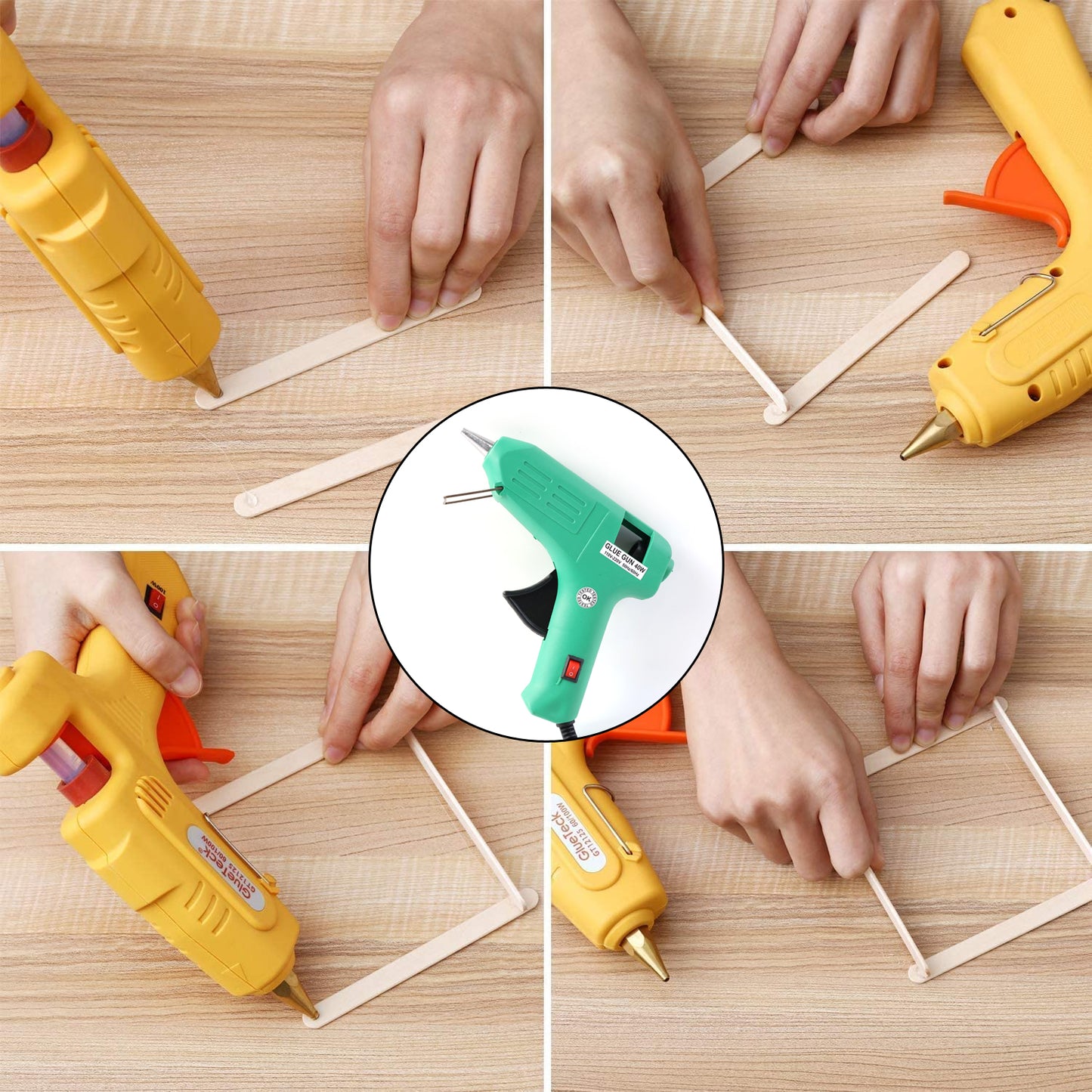 Wukusy 575 40 Watt glue gun for electronics, with a black handle and trigger, and a cord for precise adhesive application.