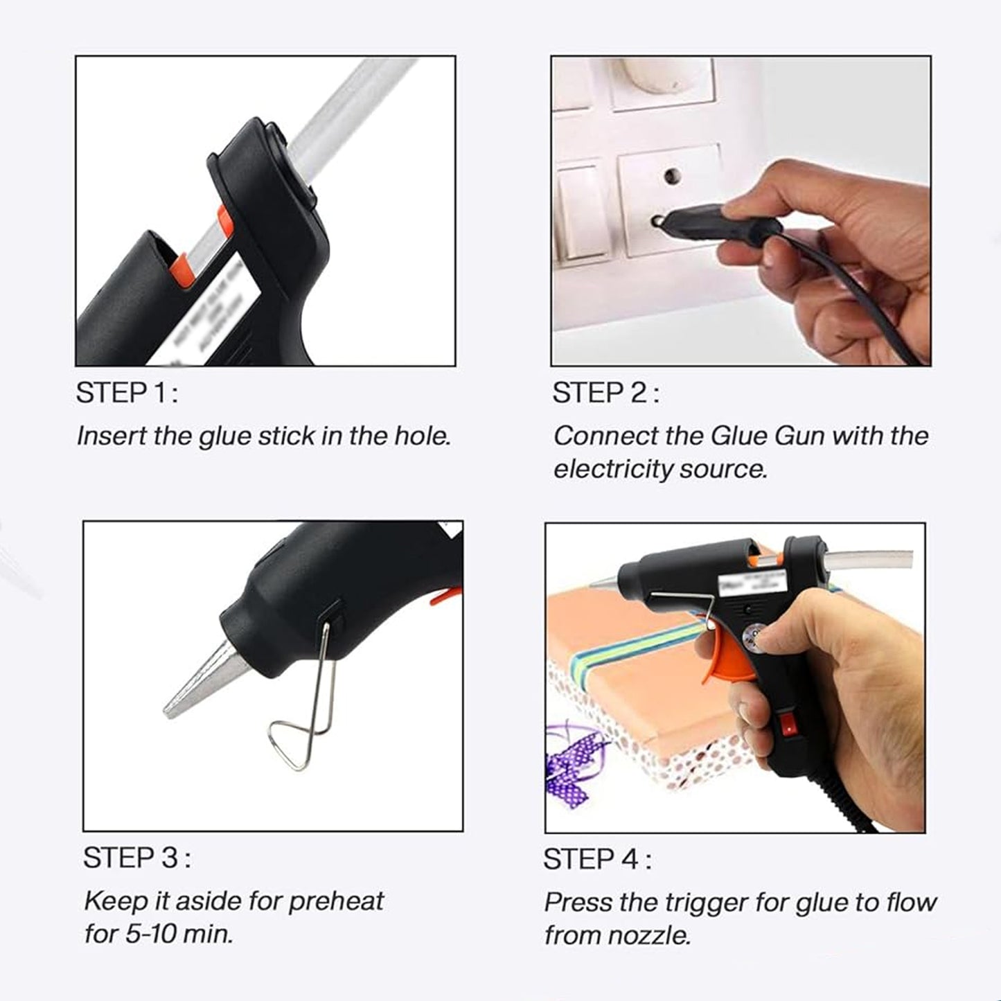Wukusy 575 Watt glue gun for electronics, with a nozzles and power cord, ideal for precise adhesive application
