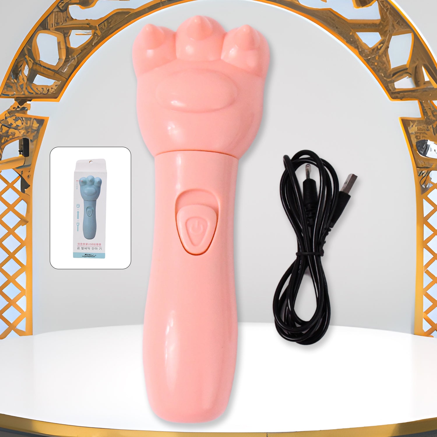 Wukusy bear-themed hand massager for itch relief, showcasing soft silicone exterior and ergonomic design for soothing comfort.