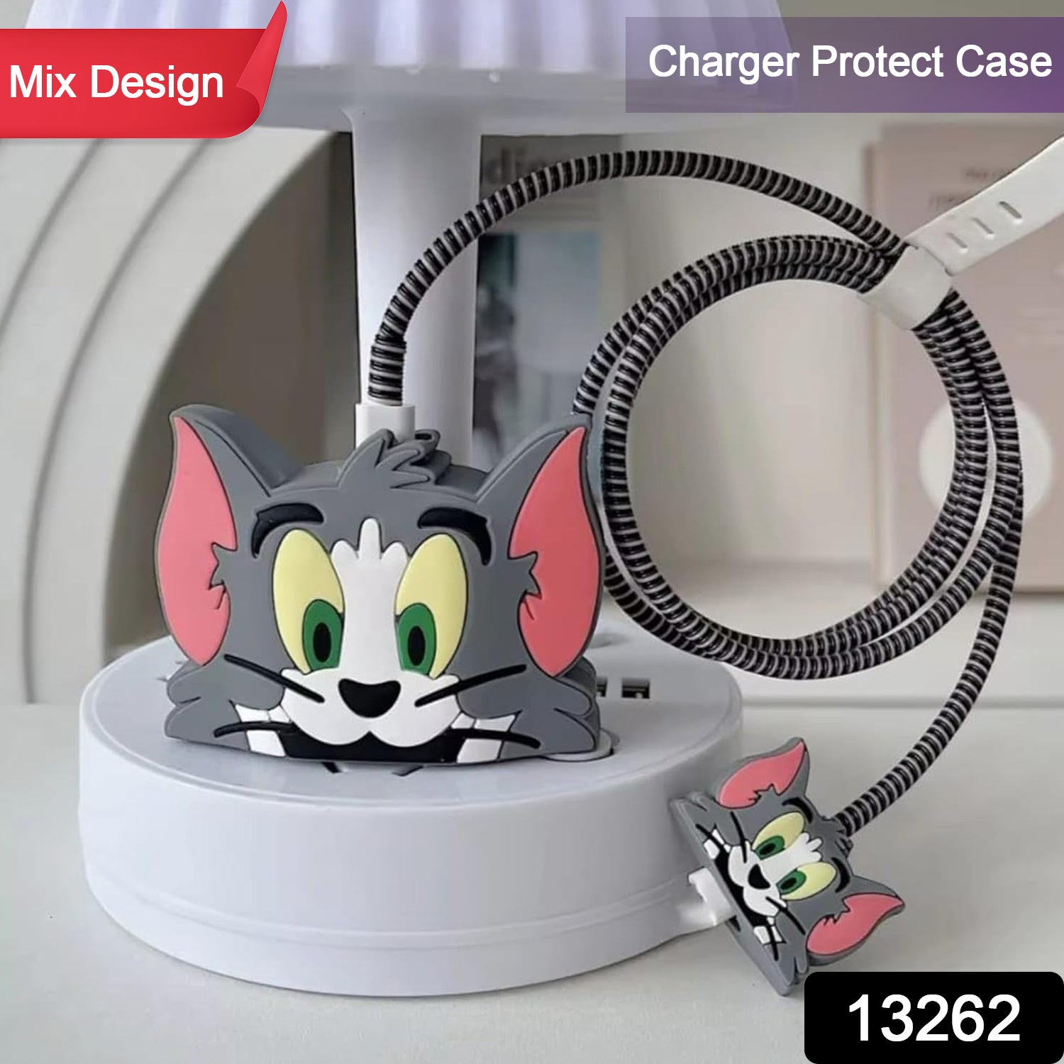 Wukusy cartoon character silicone charger case cover for iPhone 18-20W, colorful mix design, protective and lightweight electronics accessory.