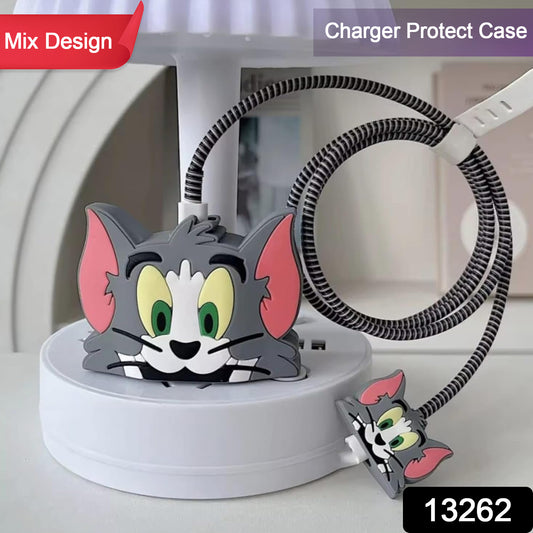 Wukusy cartoon character silicone charger case cover for iPhone 18-20W, colorful mix design, protective and lightweight electronics accessory.