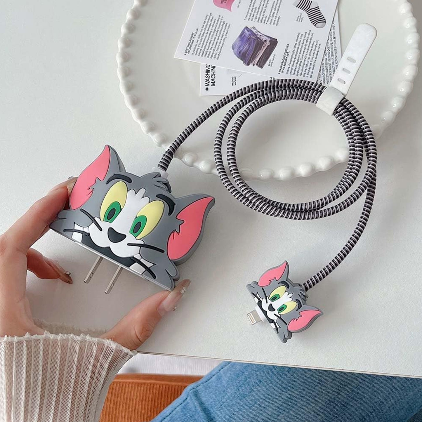 Wukusy cartoon character silicone charger case cover for iPhone 18-20W, colorful mix design, protective and lightweight electronics accessory.