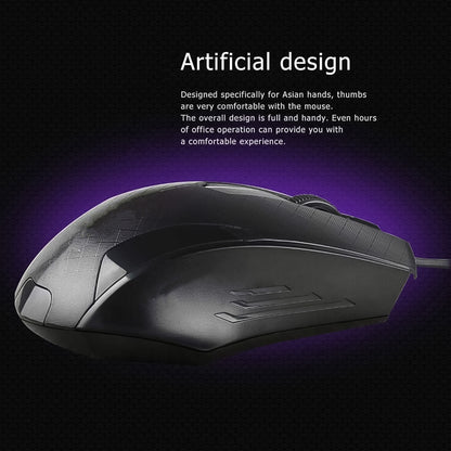Wukusy wired optical computer mouse for laptops, black and ergonomic design, connected via USB for precise control.