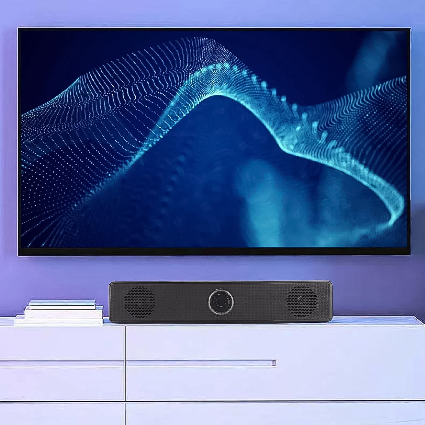 Wukusy wired USB-powered desktop computer speaker with plug-and-play design, black compact electronic audio device
